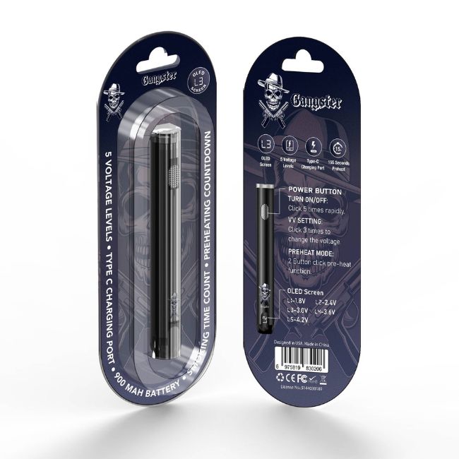 GANGSTER 510 THREAD 900 mAH BATTERY MIX COLORS 10CT/BOX - Image 2