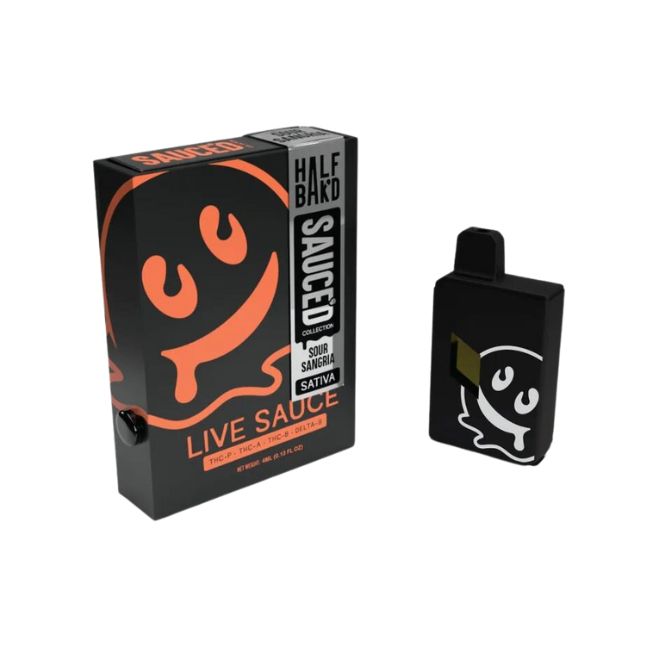 HALF BAK'D SAUCED COLLECTION THCP + THCA + THCB + D9 LIVE SAUCE 4GM DISPO 5CT/ BOX - Image 2