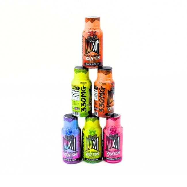 MAXX OUT VARIETY PACK FAST ACTING 330MG KRATOM SHOTS 1FL OZ 30ML BOTTLE 20CT/ BOX - Image 2