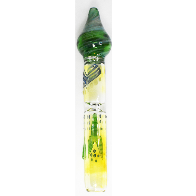 GLASS 8"INCH ROLLIC LIME FLAX DESIGN STEM ROLLER "NP42" - Image 2