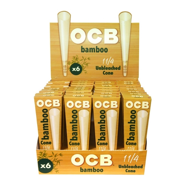 OCB BAMBOO UNBLEACHED CONE 32 PACKS / BOX - Image 2