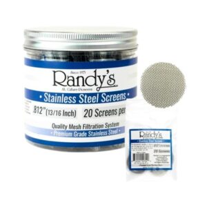 RANDYSSCREEN812a RANDYS STAINLESS STEEL SCREEN JAR 36CT SCREENS TOTAL/ JAR (.812 (13/16 inch) SS SCREENS)