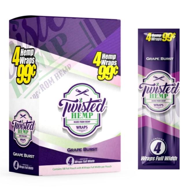 TWISTED HEMP WRAPS PRE PRICE 4 X 0.99C WRAPS - 15 POUCHES/ BOX - Image 3