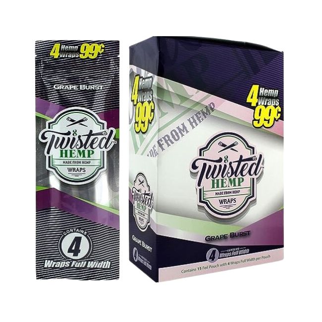 TWISTED HEMP NO PRE PRICE WRAPS - 15 POUCHES/ BOX - Image 2
