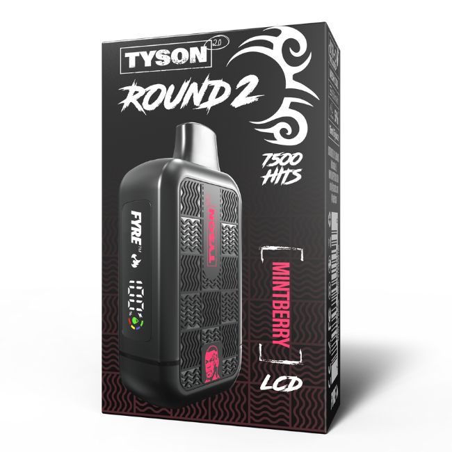 TYSON ROUND 2.0 5% DISPOSABLE (160ML) 7500 PUFFS 10CT/ BOX - Image 7