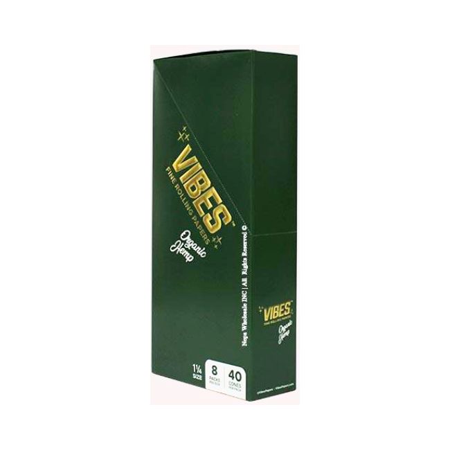 VIBES 1 1/4 CONES (8 PACKS PER BOX / 40CONES PER PACK) - Image 2