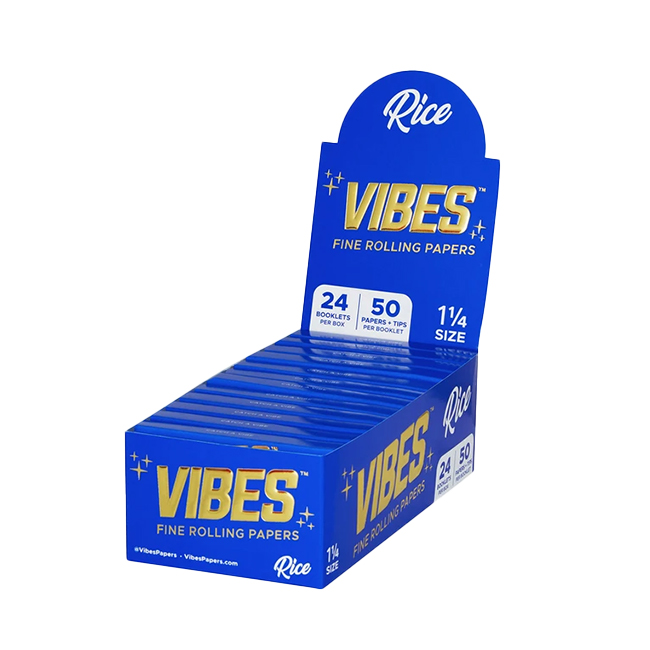 VIBES 11/4 ROLLING PAPER 24 BOOKLETS | 50 PAPER + TIPS - Image 2