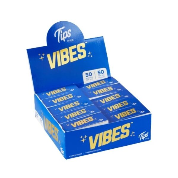 VIBES BLUE WIDE TIPS 50 BOOKLETS PER BOX