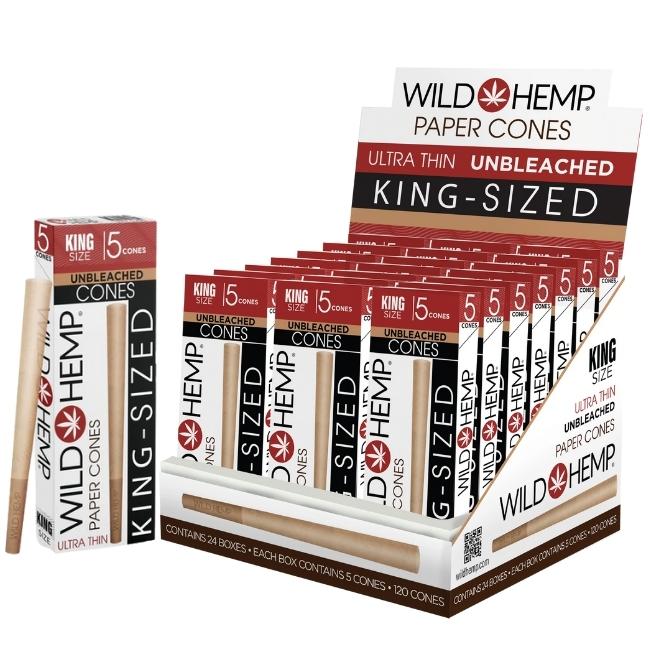 WILD HEMP UNBLEACHED REGULAR PAPER CONES 24PACK - Image 2
