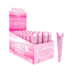 xr:d:DAFvDeijRoU:26,j:1134184795655286654,t:23092107 ELEMENTS PINK 6PK 1 1/4 PRE ROLLED CONES 32CT/ BOX