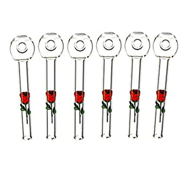 DOUBLE WALL HAND MADE 6'' HAPPY VALENTINE GLASS ROSE TUBE 24 PCS / BUCKET - Image 2
