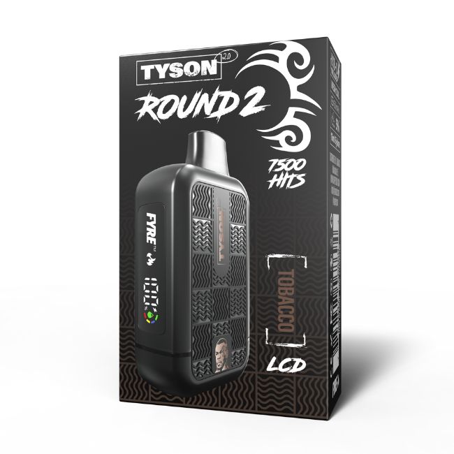 TYSON ROUND 2.0 5% DISPOSABLE (160ML) 7500 PUFFS 10CT/ BOX - Image 2