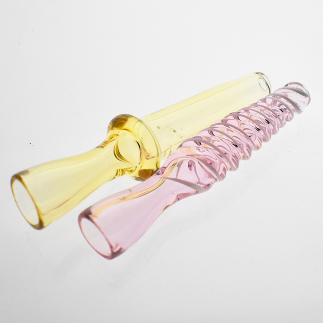 3 INCH GLASS LYROL SPIRAL FUMED DESIGN CHILLUM ASSORTED DESIGN / COLOR "VCH101" - Image 2