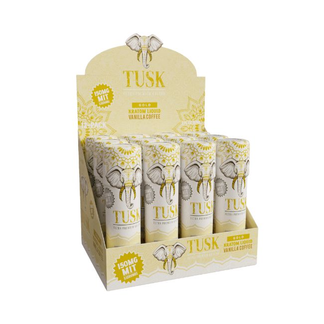 TUSK ULTRA PREMIUM GOLD KRATOM LIQUID 150MG MIT SHOT 2FL.OZ (57ML) 12CT/ BOX - Image 2