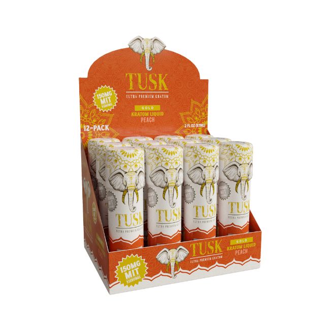 TUSK ULTRA PREMIUM GOLD KRATOM LIQUID 150MG MIT SHOT 2FL.OZ (57ML) 12CT/ BOX - Image 3