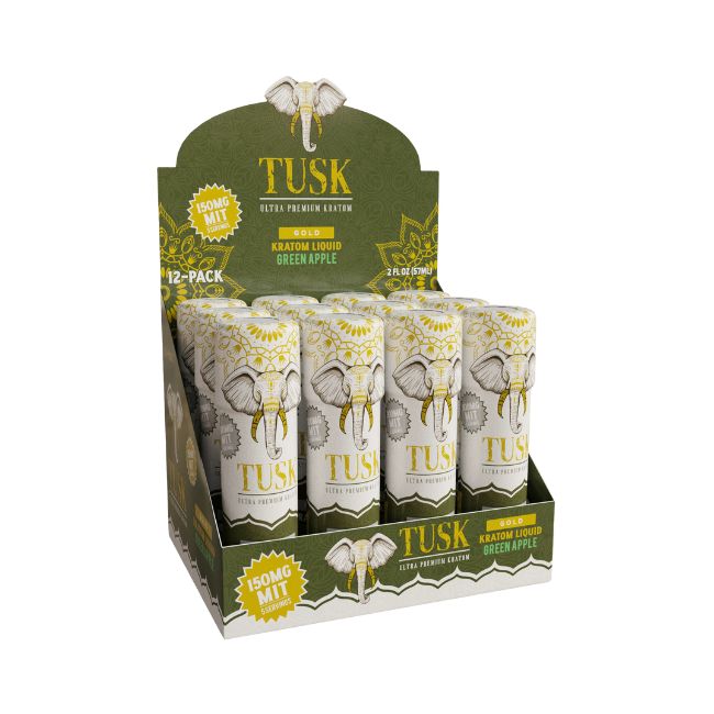 TUSK ULTRA PREMIUM GOLD KRATOM LIQUID 150MG MIT SHOT 2FL.OZ (57ML) 12CT/ BOX - Image 4