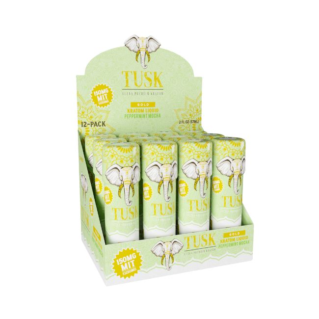 TUSK ULTRA PREMIUM GOLD KRATOM LIQUID 150MG MIT SHOT 2FL.OZ (57ML) 12CT/ BOX - Image 5