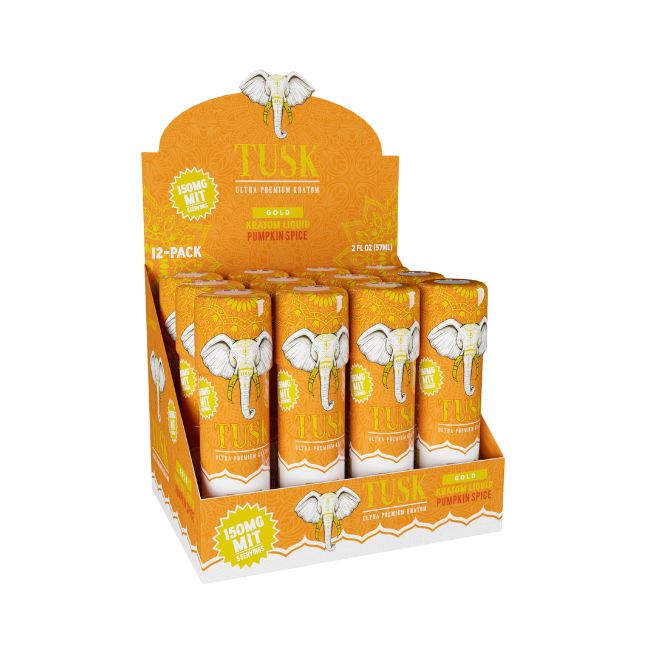 TUSK ULTRA PREMIUM GOLD KRATOM LIQUID 150MG MIT SHOT 2FL.OZ (57ML) 12CT/ BOX - Image 6