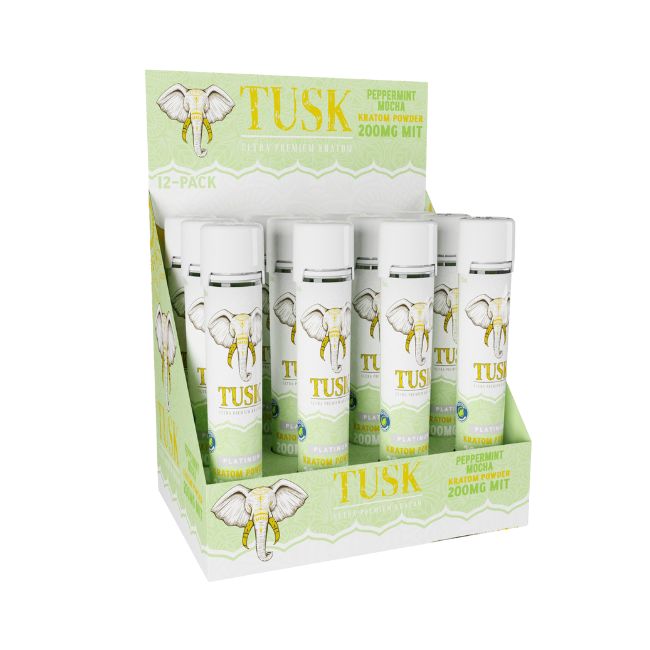 TUSK ULTRA PREMIUM PLATINUM KRATOM POWDER 200MG MIT 0.35 OZ SHOT 12CT/ BOX - Image 5