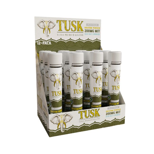 TUSK ULTRA PREMIUM PLATINUM KRATOM POWDER 200MG MIT 0.35 OZ SHOT 12CT/ BOX - Image 6