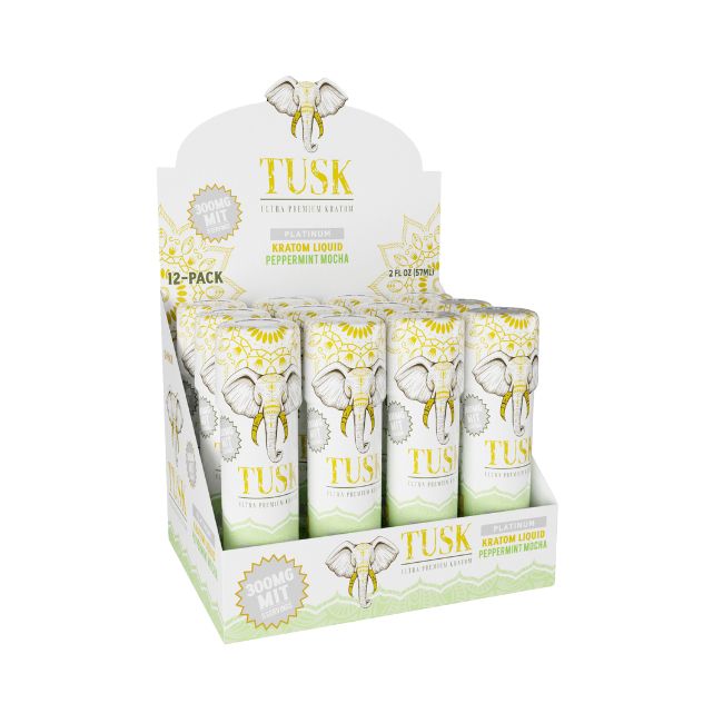 TUSK ULTRA PREMIUM PLATINUM KRATOM LIQUID 2FL.OZ (57ML) 300MG MIT SHOT 12CT/ BOX - Image 2