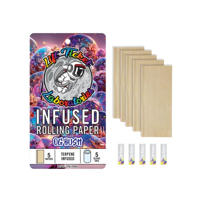 LIFT TICKETS INFUSED ROLLING PAPER + GLASS TIPS 5PK 10CT/ BOX - Image 4