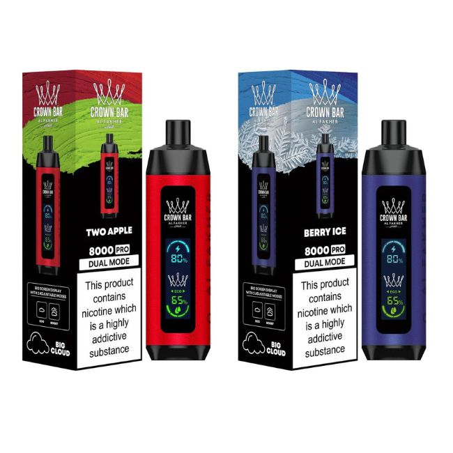 CROWN BAR PRO BY AL FAKHER DUAL MODE 5% DISPOSABLE (180ML) 8K PUFFS 10CT/ BOX - Image 2