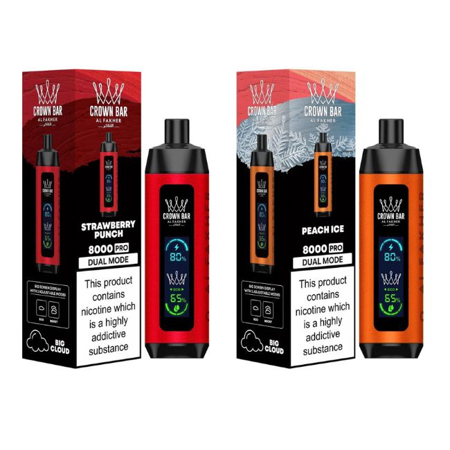 CROWN BAR PRO BY AL FAKHER DUAL MODE 5% DISPOSABLE (180ML) 8K PUFFS 10CT/ BOX - Image 5