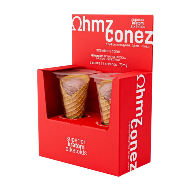 EAT OHMZ CONEZ BY EXODUS 7-HYDROXY KRATOM 70MG CONES 2CT/ BOX - Image 2