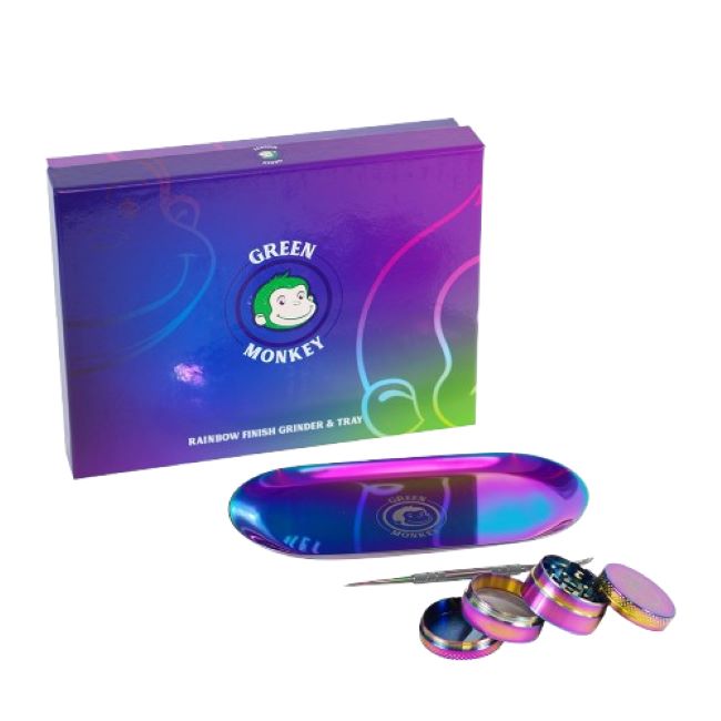 GREEN MONKEY RAINBOW GRINDER WITH TRAY KIT - Image 2