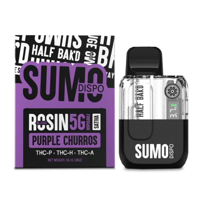 HALF BAK'D SUMO ROSIN BLEND THC-P+THC-H+THC-A 5GM DISPO 5CT/ BOX - Image 2