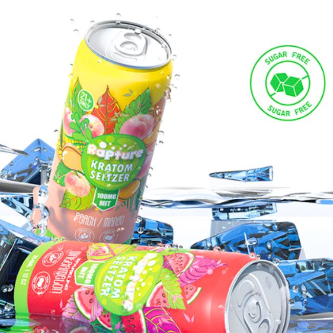 RAPTURE KRATOM SELTZER DRINK 100MG MIT (12OZ 354ML/ CAN) 12CT/ CASE - Image 2