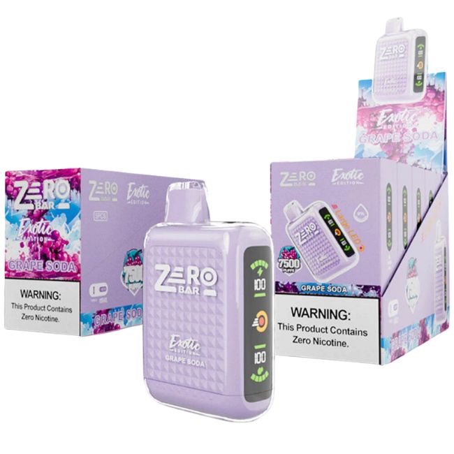 ZERO BAR 0% EXOTIC EDITION DISPOSABLE (65ML) 7.5K PUFFS 5CT/ BOX - Image 4