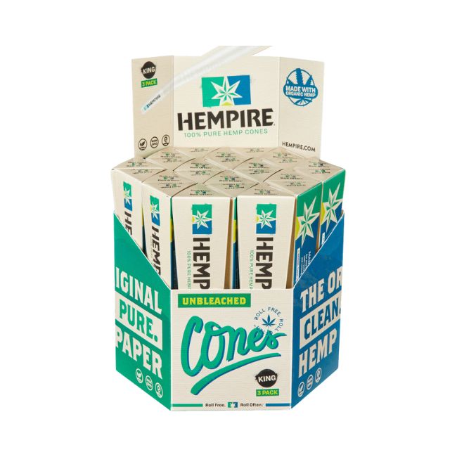 HEMPIRE 100% PURE HEMP UNBLEACHED CONES 24CT/ BOX - Image 2