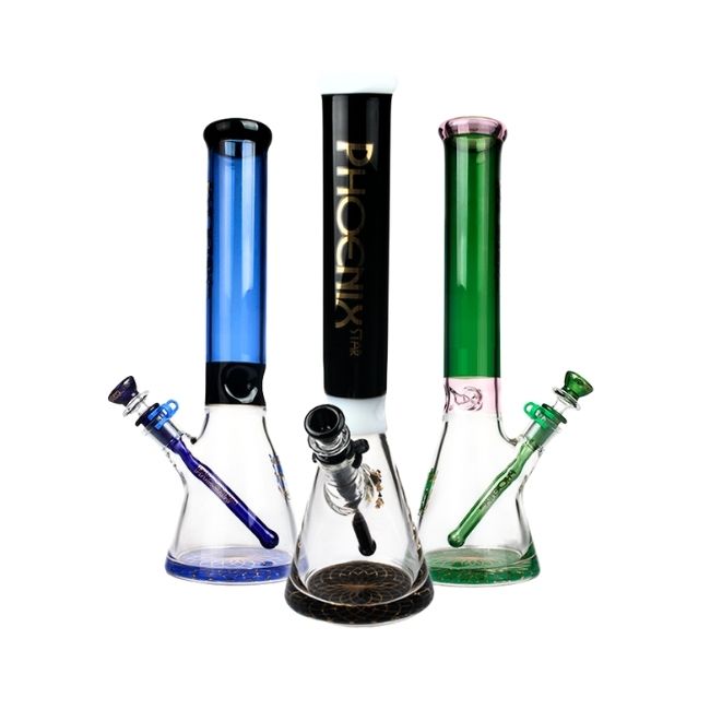 PHOENIX GLASS 16" BASE DIAMETER WITH ICE CATCHER WATER PIPE