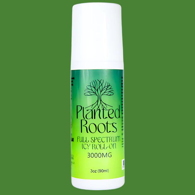 PLANTED ROOT FARMS FULL SPECTRUM 3000MG 90ML PAIN RELIEF ICE ROLL ON