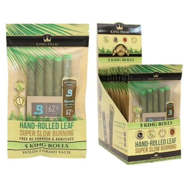 KING PALM 1PK XXL BOVEDA 62% (5GRAM) HUMIDITY SUPER SLOW BURNING CONES 10CT BOX