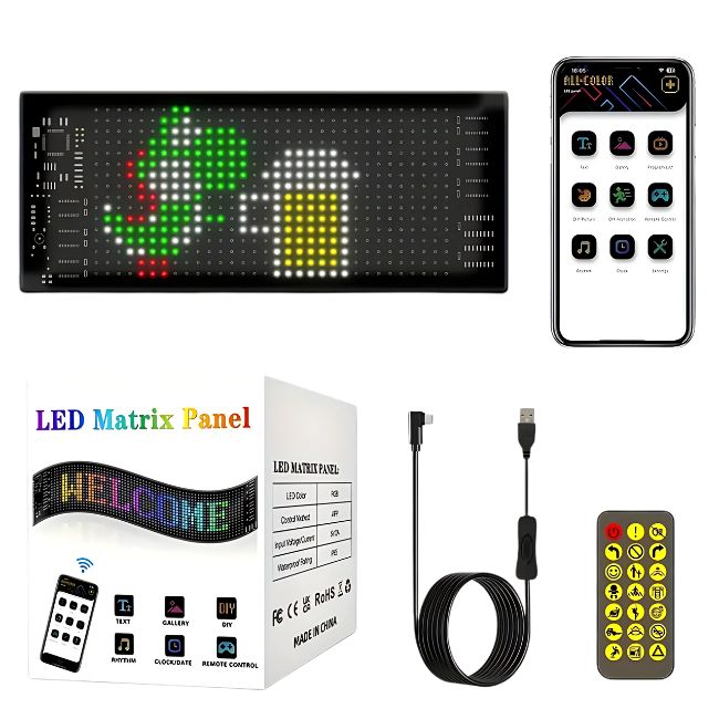 LED STRIP SIGN MATRIX PANEL WITH REMOTE CONTROL (L 14.72'' W 3.62'') - Image 3