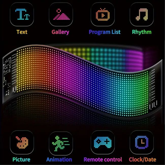 LED STRIP SIGN MATRIX PANEL WITH REMOTE CONTROL (L 23.42'' W 4.72'') - Image 2