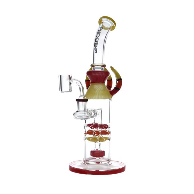 PHOENIX GLASS 12" COLORFULL FANCY SHOWERHEAD DESIGN WATER PIPE - Image 2