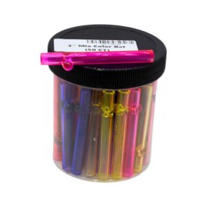 JARXG5C501 3'' MIX COLOR CHILLUM WITH ROLL STOP 50CT/ JAR