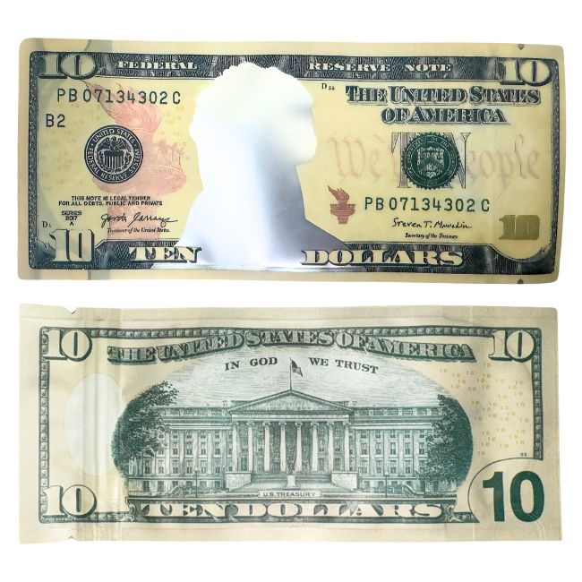 DOLLAR NOTES DESIGN 3.5GM MYLER BAGS 50CT - Image 2