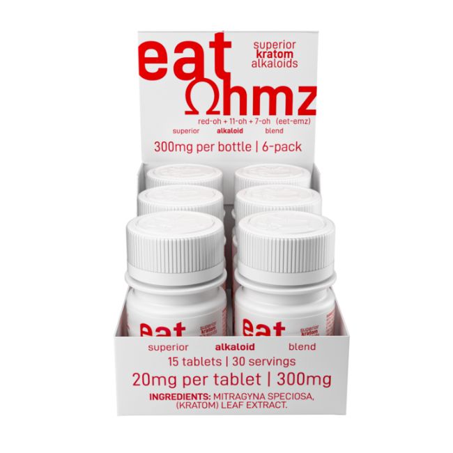 EAT OHMZ BY EXODUS 7-HYDROXY KRATOM 20MG PER TABLET 15CT/ 6JARS - Image 3