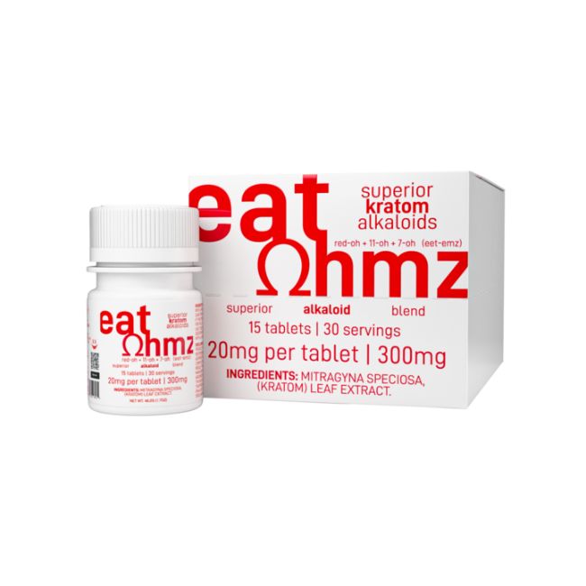 EAT OHMZ BY EXODUS 7-HYDROXY KRATOM 20MG PER TABLET 15CT/ 6JARS - Image 4
