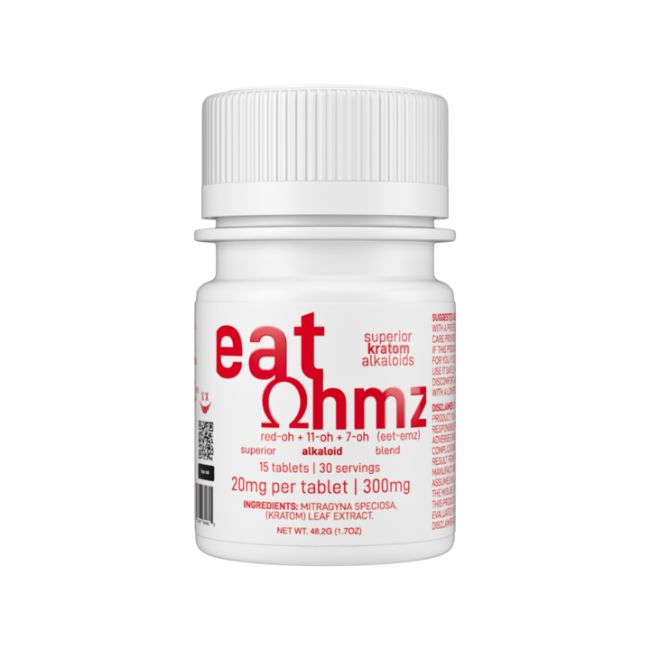 EAT OHMZ BY EXODUS 7-HYDROXY KRATOM 20MG PER TABLET 15CT/ 6JARS - Image 5