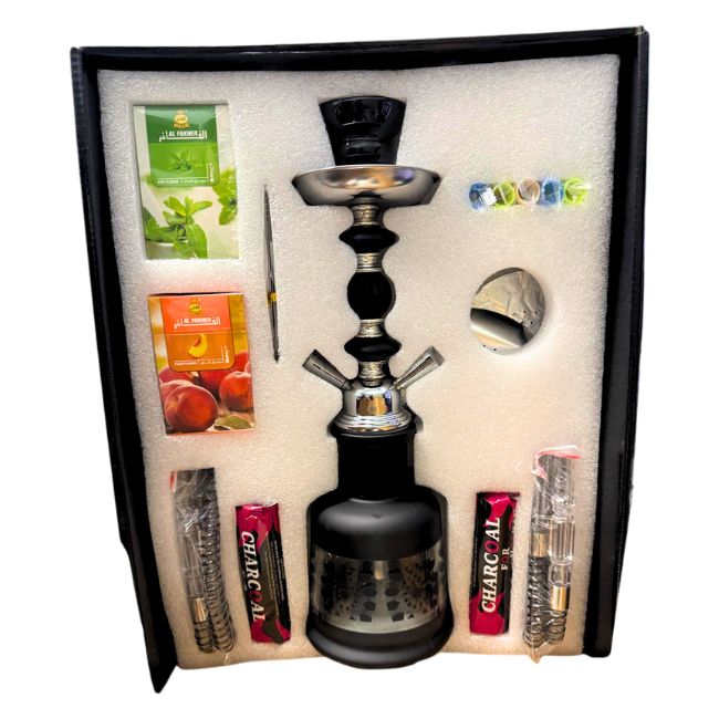 NOUR MAXX HOOKAH KIT SET MEDIUM TWO HOSE (SM-300-191) ASSORTED COLORS - Image 2