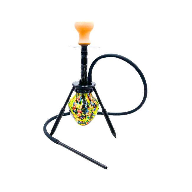 AADHI MODEL COZY 3 LEGGED ALUMINIUM SHAFT-HAND BLOWN GLASS (29.5'') HOOKAH KIT SET - Image 2