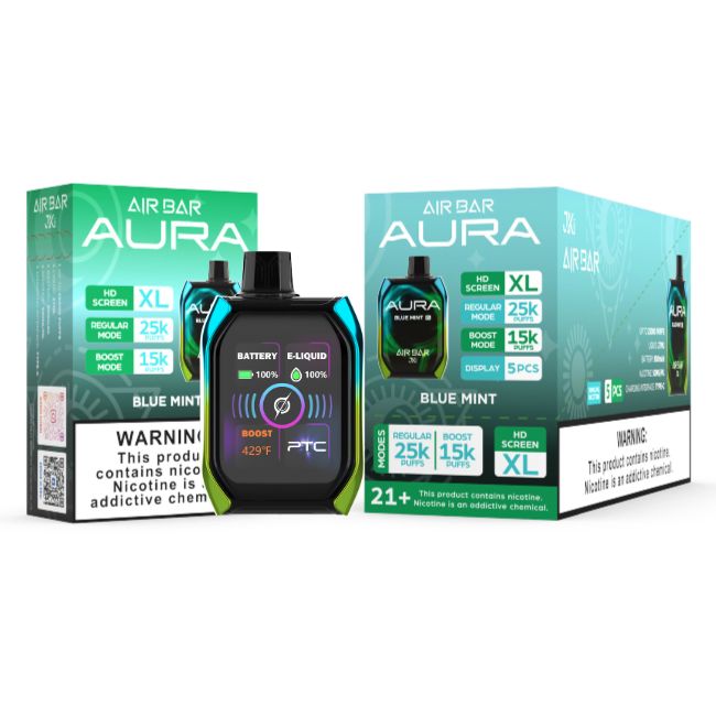 AIR BAR AURA 5% DISPOSABLE (135ML) BOOST MODE - 15K & REG. MODE - 25K PUFFS 5CT/ BOX - Image 2