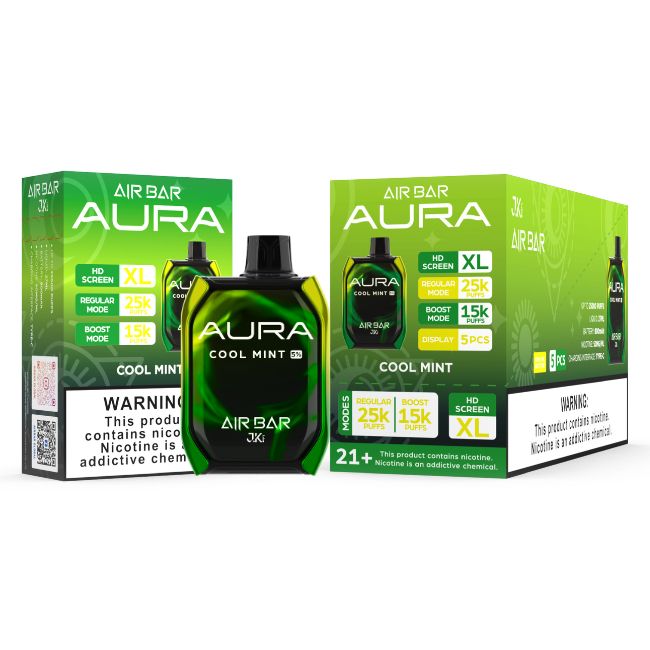 AIR BAR AURA 5% DISPOSABLE (135ML) BOOST MODE - 15K & REG. MODE - 25K PUFFS 5CT/ BOX - Image 3