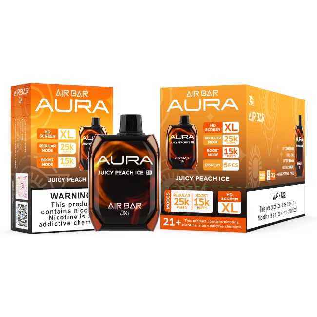 AIR BAR AURA 5% DISPOSABLE (135ML) BOOST MODE - 15K & REG. MODE - 25K PUFFS 5CT/ BOX - Image 4